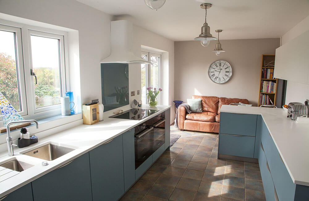 Biella, Blue Grey Satin Kitchen